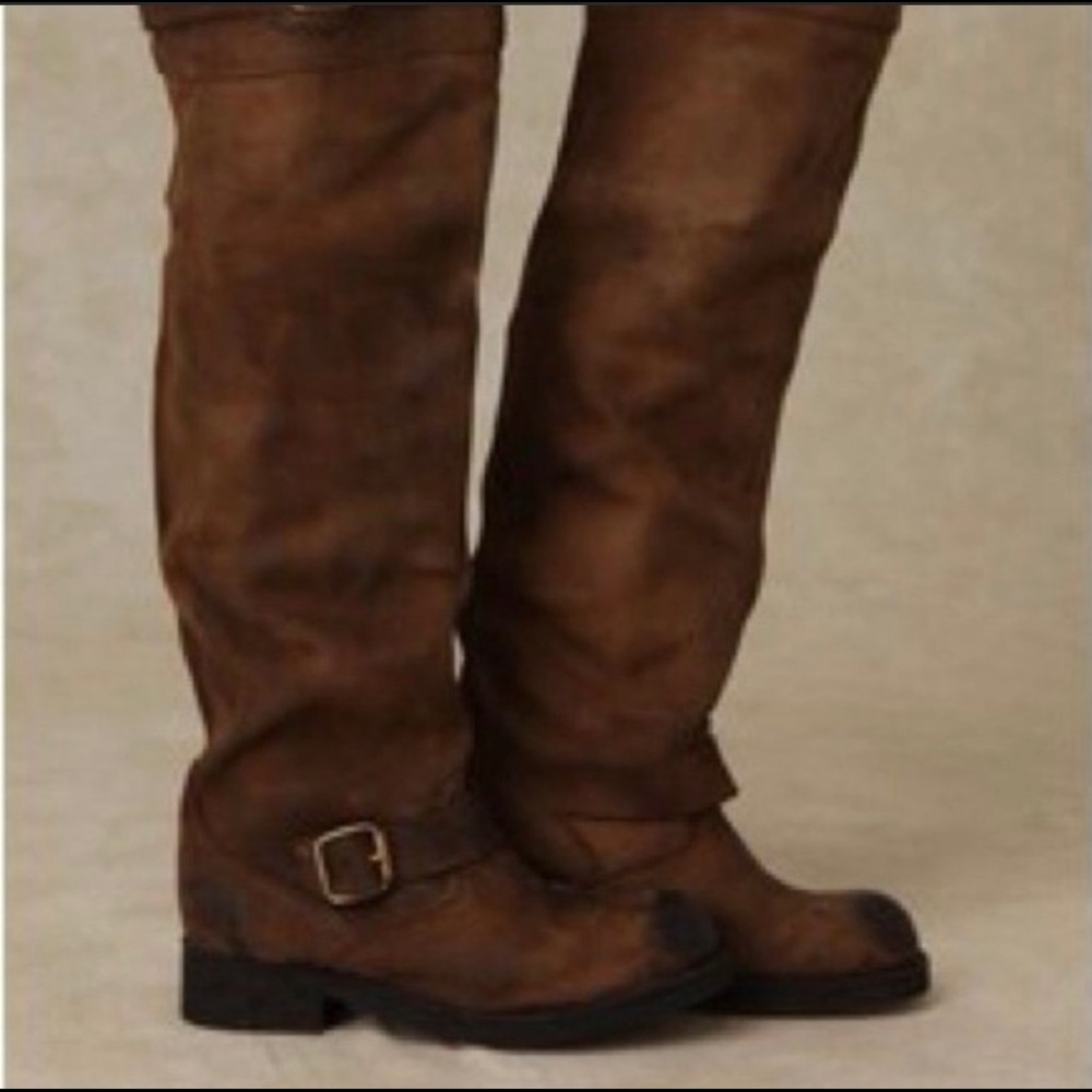 Jeffrey Campbell Over-the-Knee Brown Leather Boot